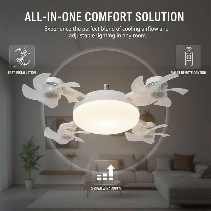 Lampadina ventilatore da soffitto con telecomando