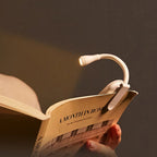 Luce da lettura con braccio flessibile e clip a molla, ricaricabile USB