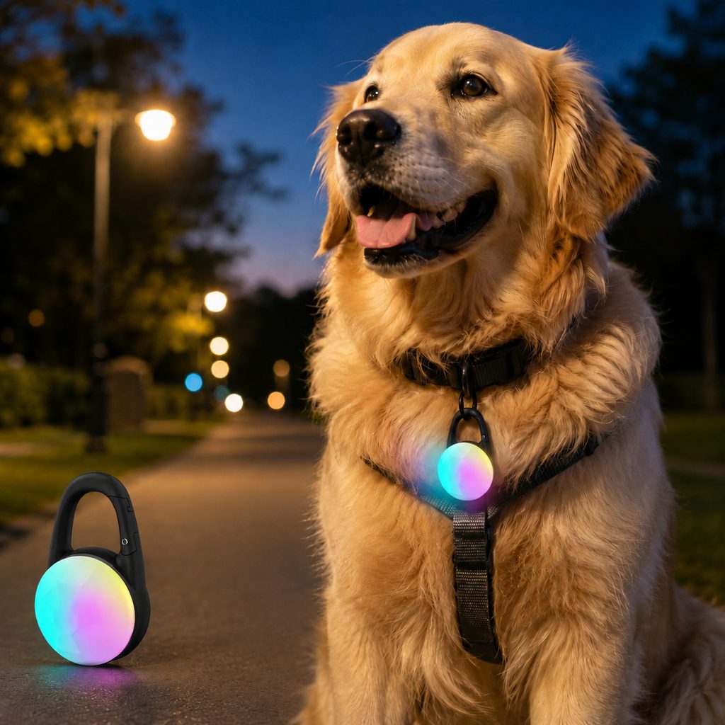 Luce LED di sicurezza ricaricabile con clip per cani per passeggiate notturne