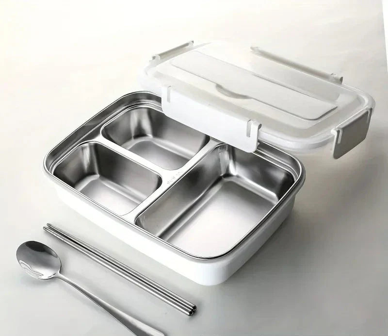 Lunch box ermetico in acciaio inox BentoBox — tre scomparti