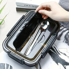 Lunch box ermetico in acciaio inox BentoBox — tre scomparti