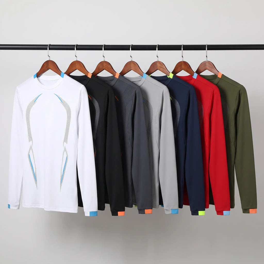 Maglia running a maniche lunghe da uomo - Base layer ad asciugatura rapida - T-shirt da trekking