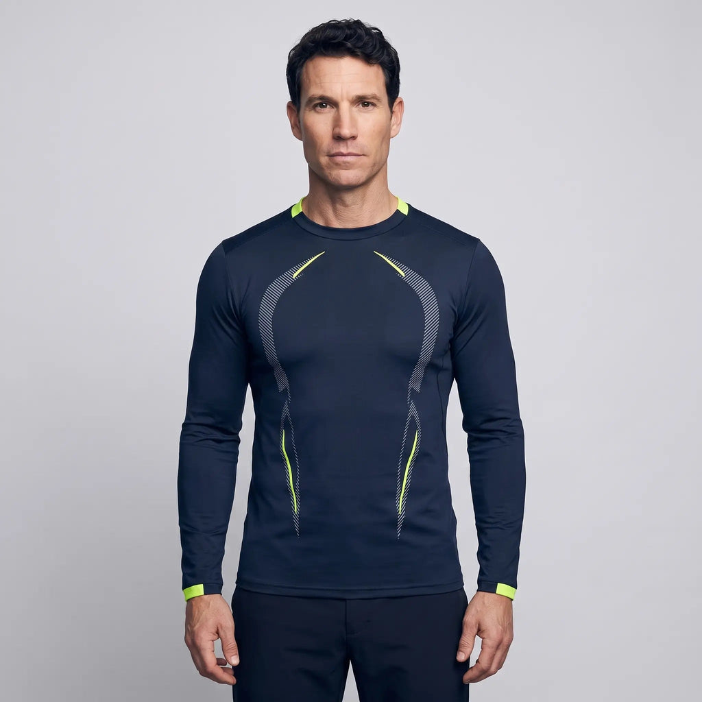 Maglia running a maniche lunghe da uomo - Base layer ad asciugatura rapida - T-shirt da trekking