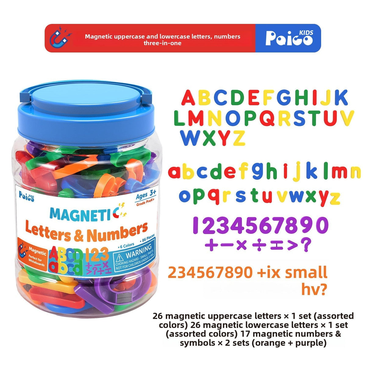 Materiali per contare, set di lettere e vaschette per attività