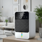 Mini deumidificatore per scantinato e camera da letto con pannello touch LED, serbatoio da 1,5 l e tubo di scarico