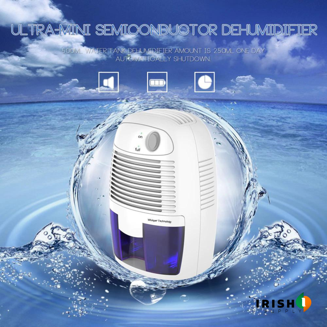 Mini deumidificatore portatile per bagno e cantina con serbatoio da 500 ml