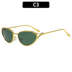 Occhiali da sole cat-eye eleganti con dettagli in metallo premium