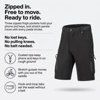 Pantaloncini MTB da uomo con tasche cargo con zip