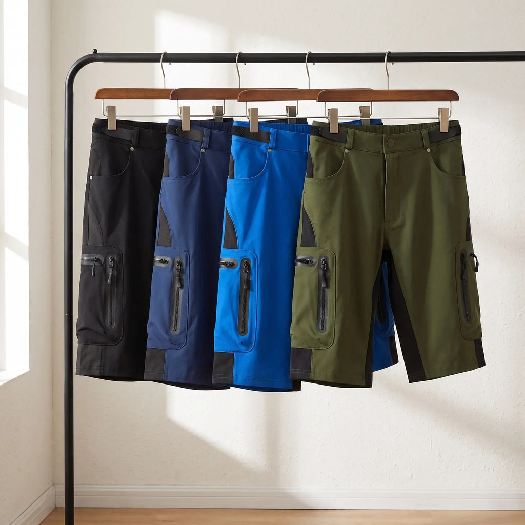 Pantaloncini MTB da uomo con tasche cargo con zip