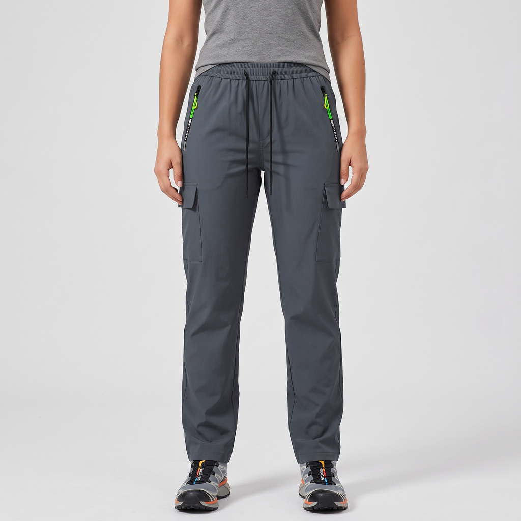 Pantaloni cargo da donna con elastico in vita