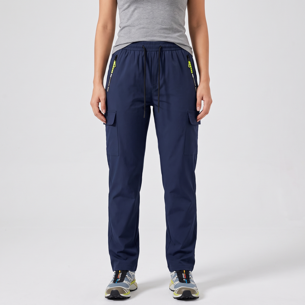 Pantaloni cargo da donna con elastico in vita