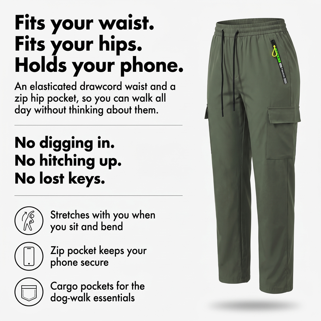 Pantaloni cargo da donna con elastico in vita