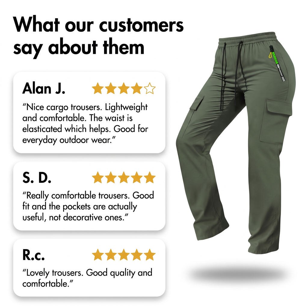 Pantaloni cargo da donna con elastico in vita