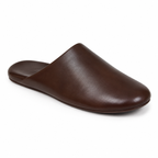 Pantofole uomo marroni scure slip-on con suola rigida