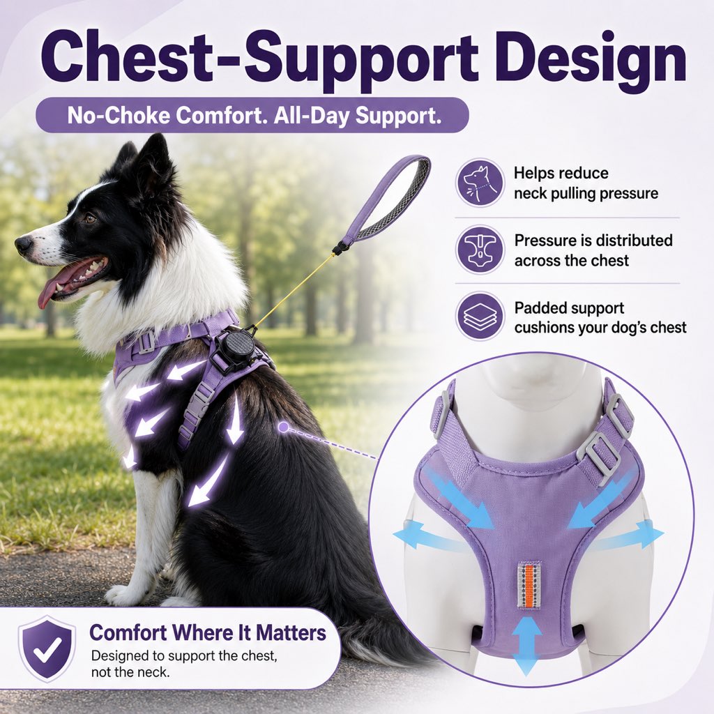 Pettorina retrattile 2 in 1 per cani con guinzaglio integrato e controllo auto-stop per cani di taglia piccola e media