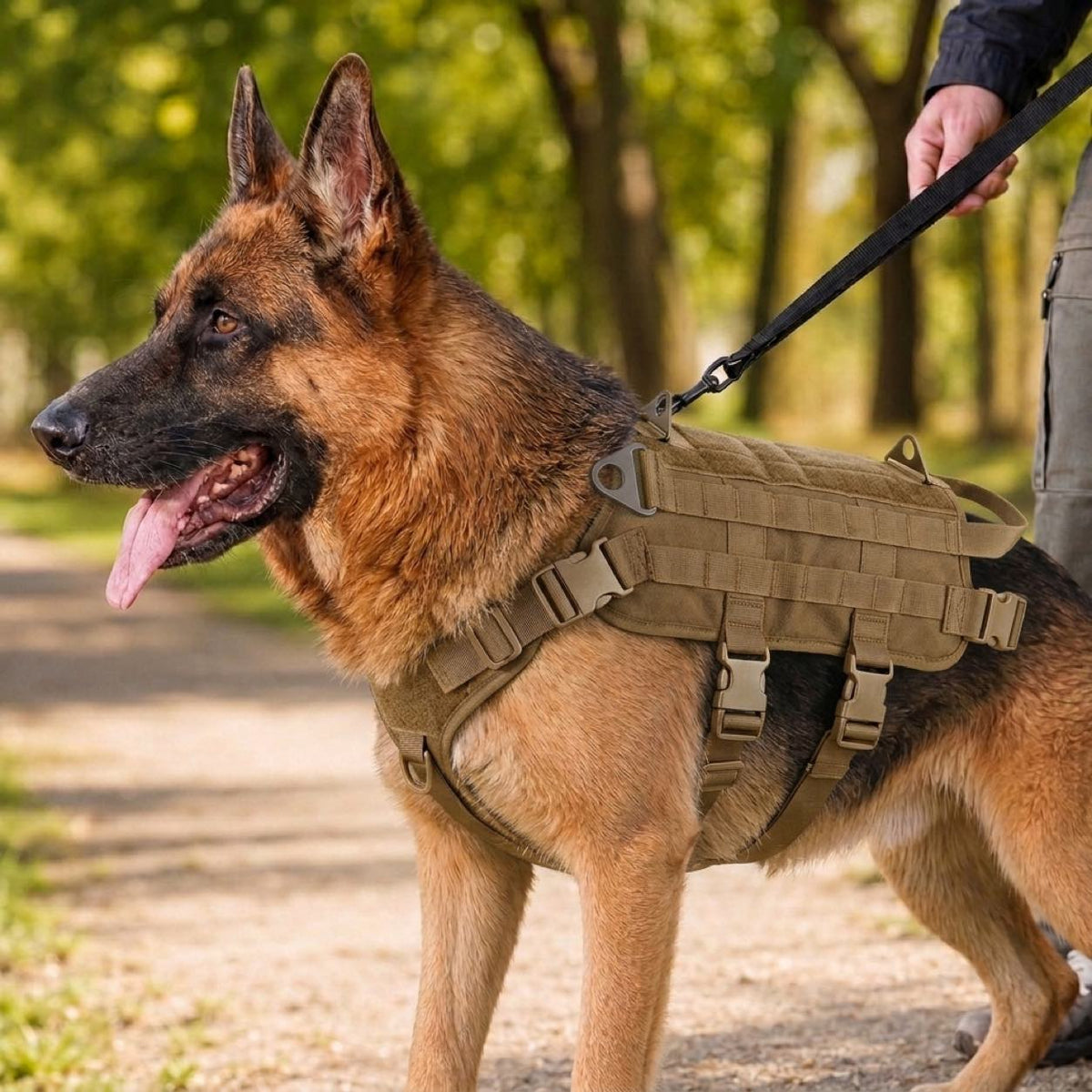 Pettorina tattica con zaino per cane per escursioni e passeggiate quotidiane – tasche rimovibili per attrezzatura e migl