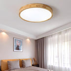 Plafoniera LED geometrica in legno a filo soffitto