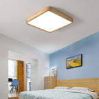Plafoniera LED geometrica in legno a filo soffitto