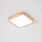 Plafoniera LED geometrica in legno a filo soffitto