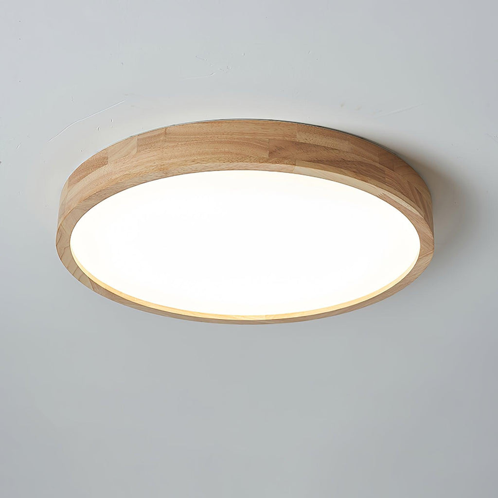 Plafoniera LED geometrica in legno a filo soffitto