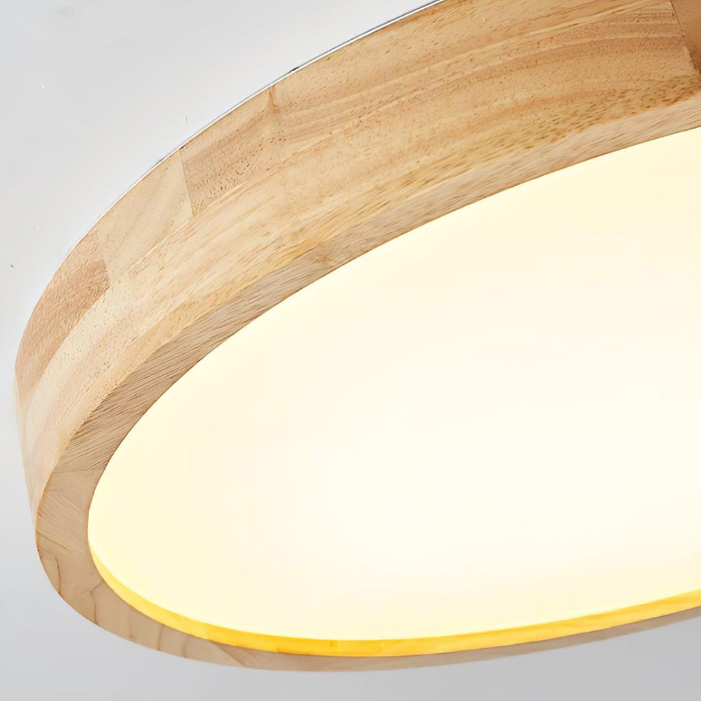 Plafoniera LED geometrica in legno a filo soffitto