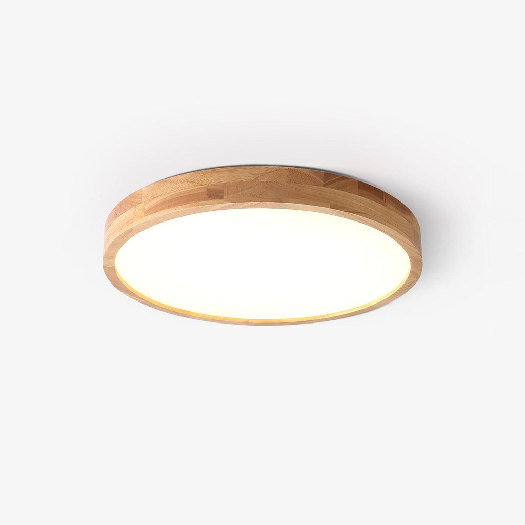 Plafoniera LED geometrica in legno a filo soffitto
