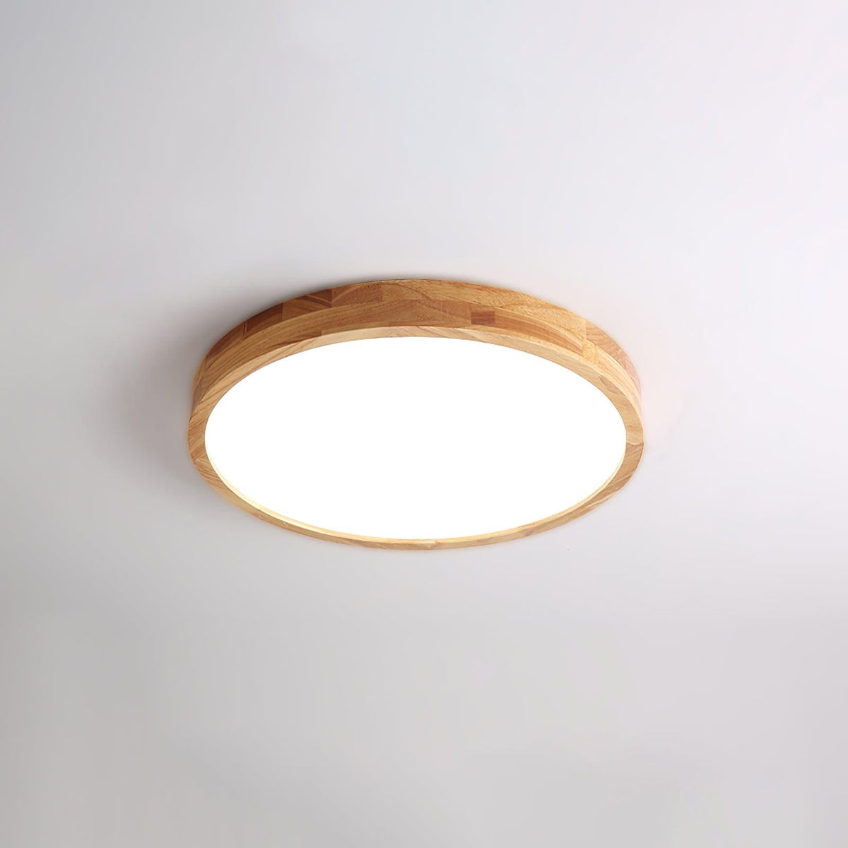 Plafoniera LED geometrica in legno a filo soffitto