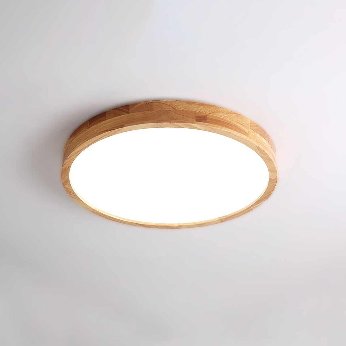Plafoniera LED geometrica in legno a filo soffitto