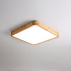 Plafoniera LED geometrica in legno a filo soffitto