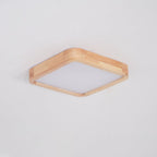 Plafoniera LED geometrica in legno a filo soffitto