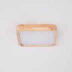 Plafoniera LED geometrica in legno a filo soffitto