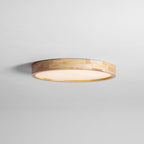 Plafoniera LED geometrica in legno a filo soffitto