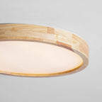 Plafoniera LED geometrica in legno a filo soffitto