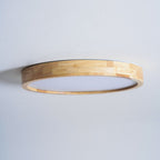 Plafoniera LED geometrica in legno a filo soffitto