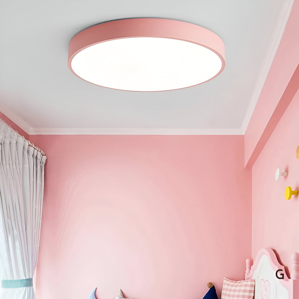 Plafoniera rotonda moderna con cornice sottile