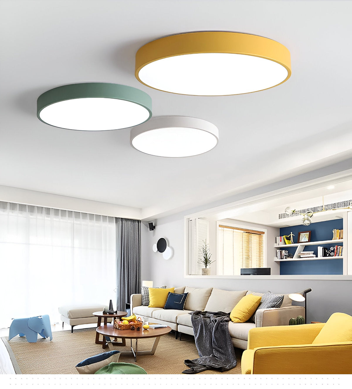 Plafoniera rotonda moderna con cornice sottile