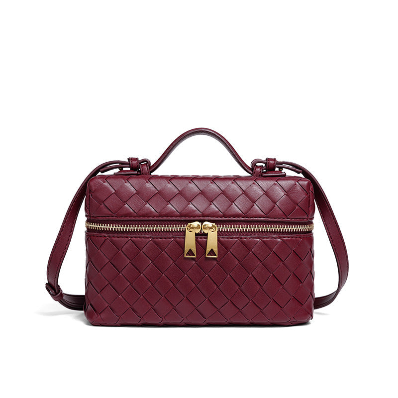 Pochette cosmetica in pelle intrecciata