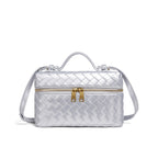 Pochette cosmetica in pelle intrecciata