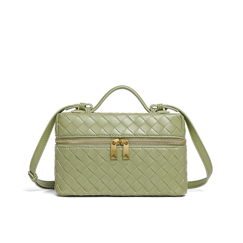 Pochette cosmetica in pelle intrecciata