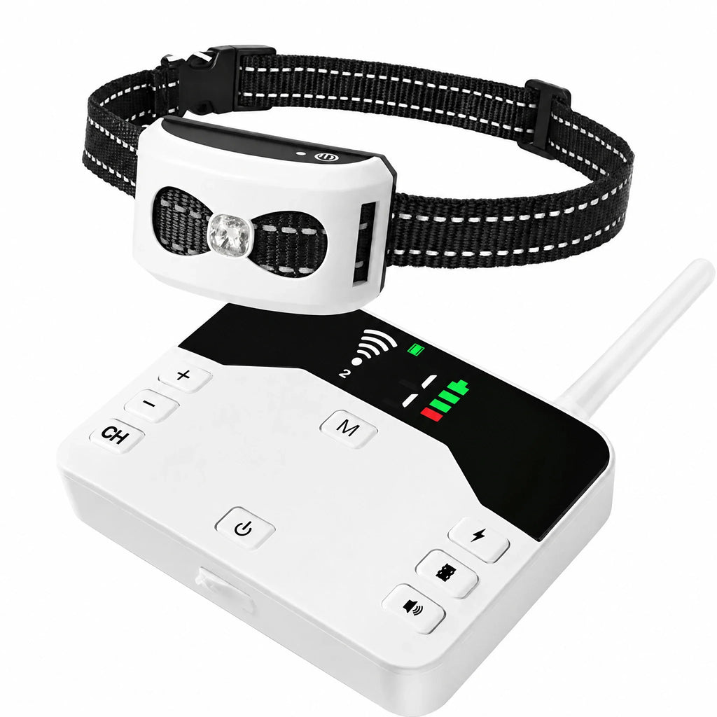 Recinto wireless per cani e collare da addestramento – IP65 impermeabile – Raggio 300 m – Ricaricabile – Per 1 o 2 cani