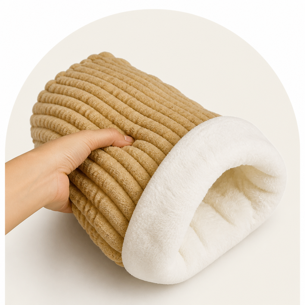 Sacco a pelo semi-chiuso in peluche antivento per animali domestici (per gatti e cani di piccola taglia)