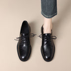 Scarpe stringate classiche da donna in pelle