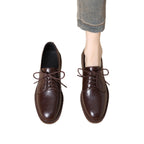 Scarpe stringate classiche da donna in pelle