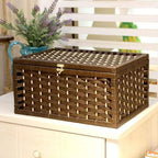 Scatola portaoggetti in rattan