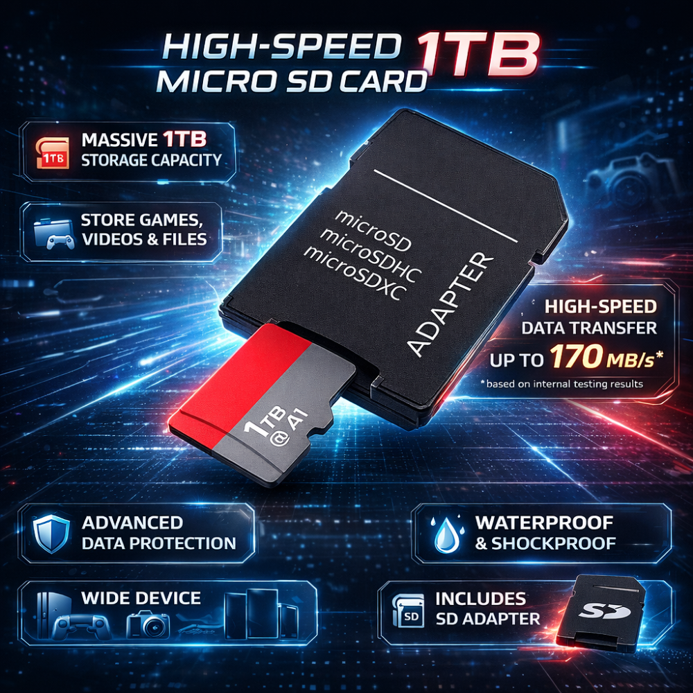 Scheda Micro SD da 1 TB — Memoria ad alta velocità