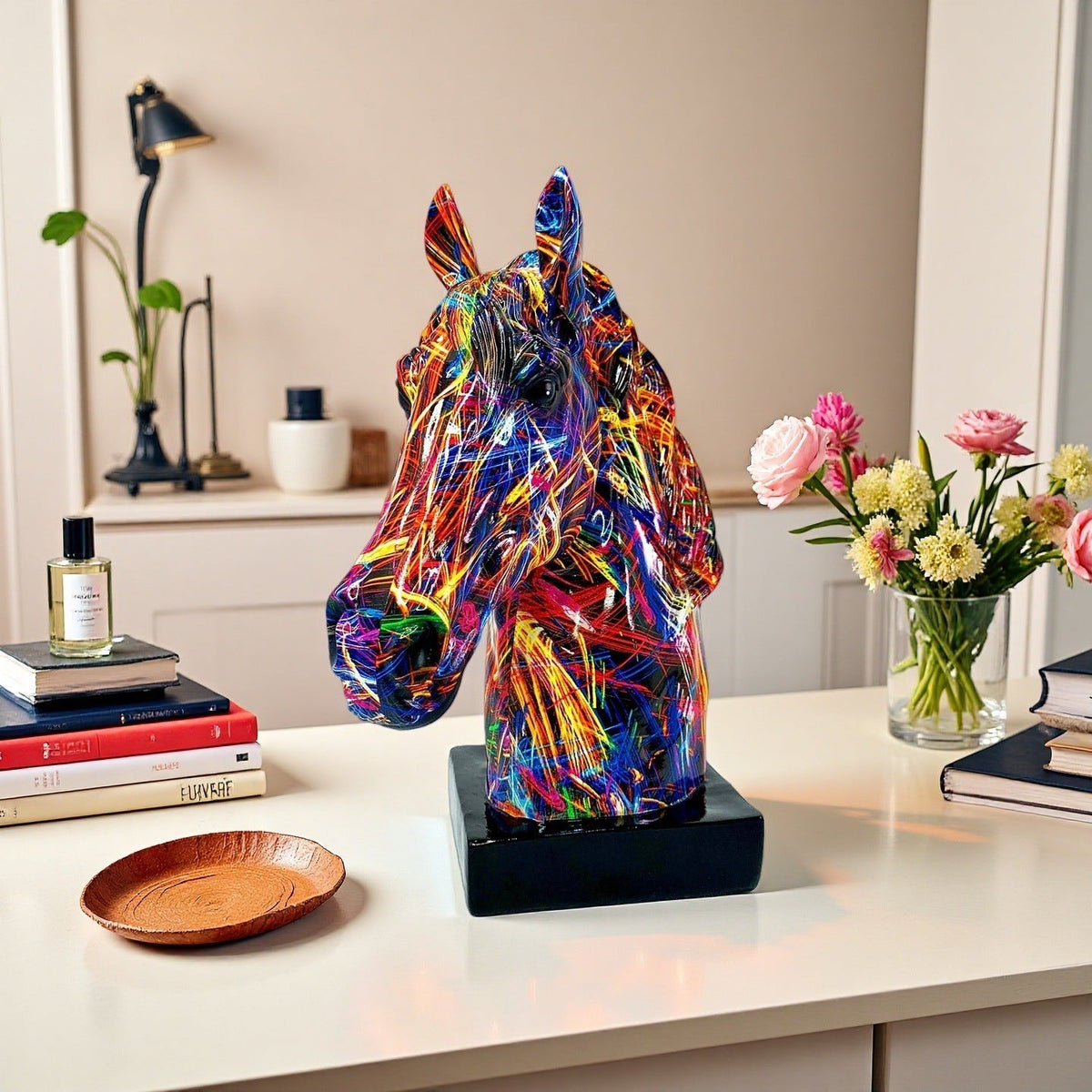 Scultura artistica di cavallo in resina di alta qualità