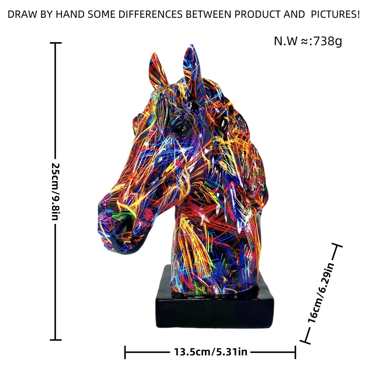Scultura artistica di cavallo in resina di alta qualità