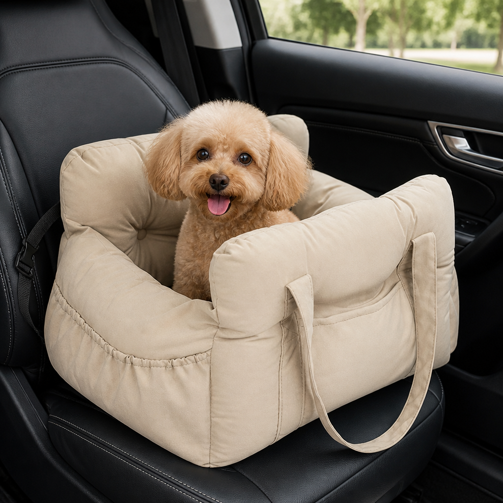 Seggiolino auto per cani antiscivolo e lavabile (con cinghie di sicurezza regolabili)