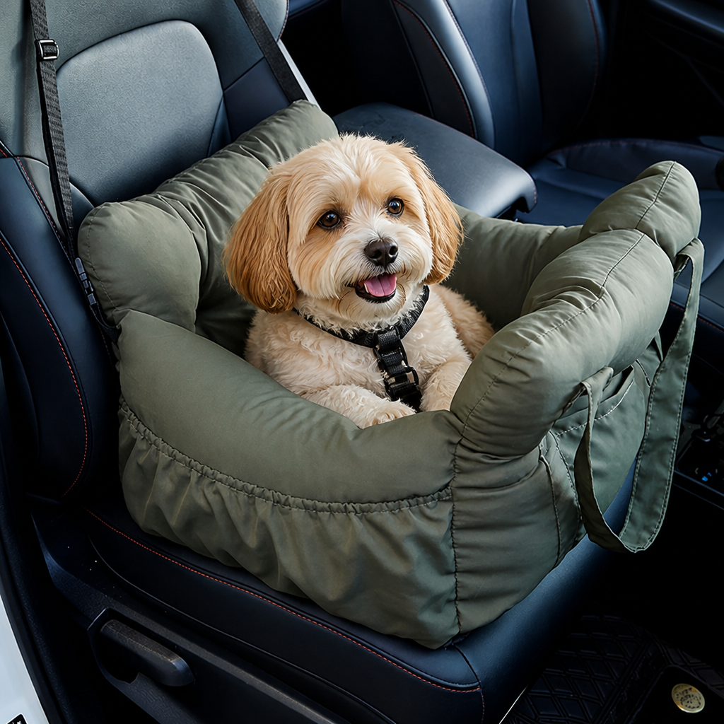 Seggiolino auto per cani antiscivolo e lavabile (con cinghie di sicurezza regolabili)