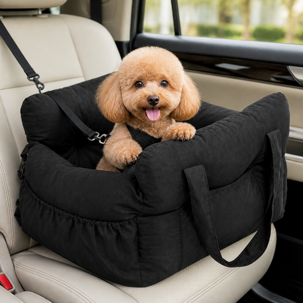 Seggiolino auto per cani antiscivolo e lavabile (con cinghie di sicurezza regolabili)